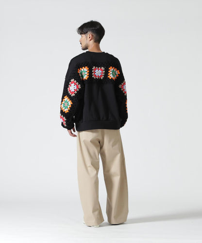 DISCOVERED CROCHET SLEEVE SWEAT(UNISEX) 聯名款 鉤針袖衛衣