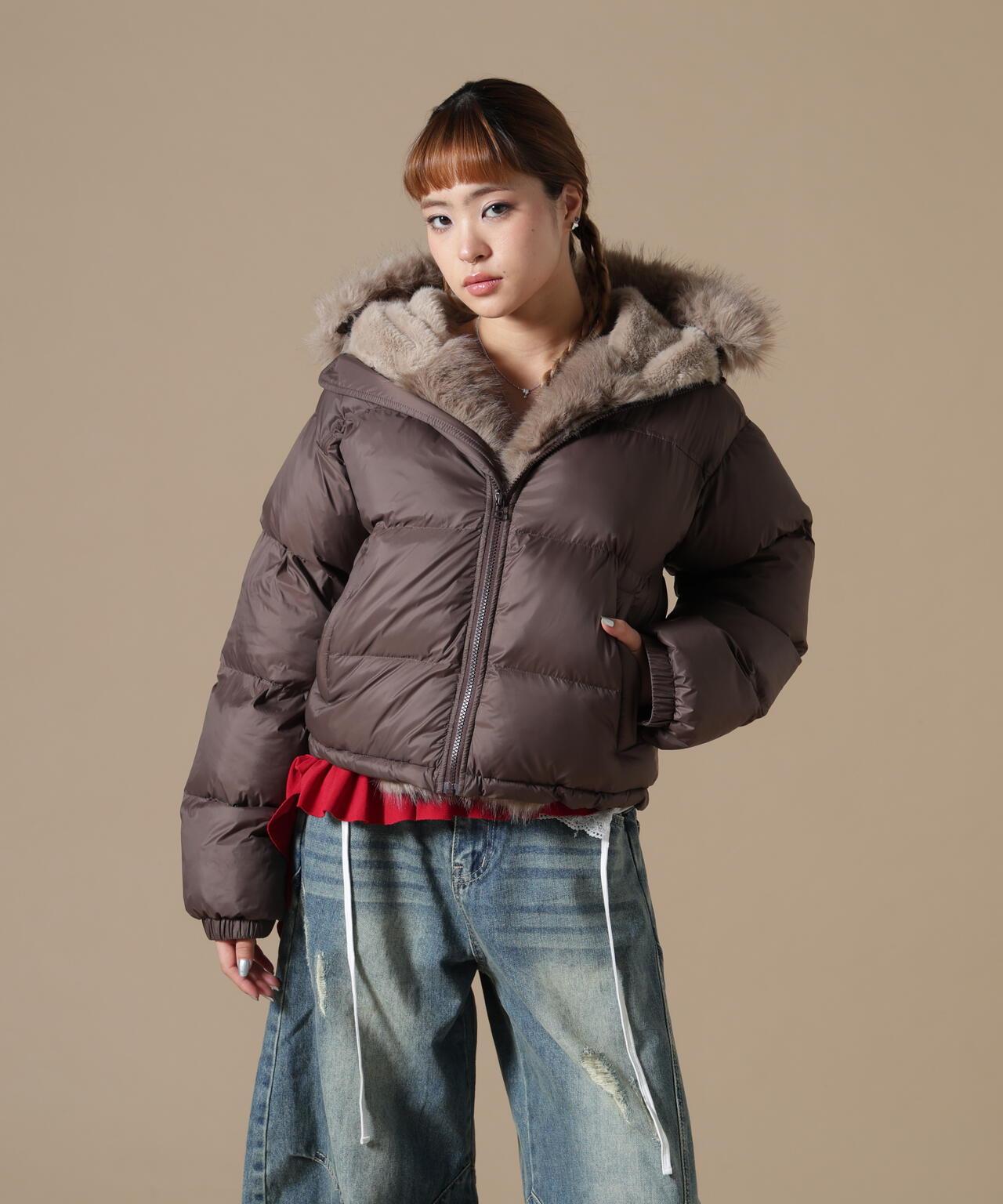 DankeSchon/ダンケシェーン/WOMEN NYLON FUR HOOD BLOUSON