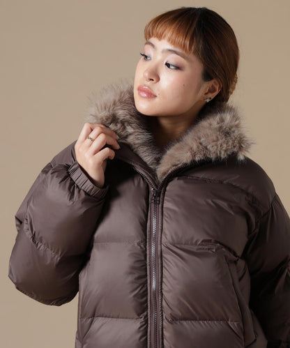 DankeSchon/ダンケシェーン/WOMEN NYLON FUR STAND BLOUSON
