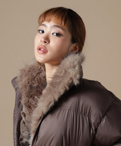 DankeSchon/ダンケシェーン/WOMEN NYLON FUR STAND BLOUSON
