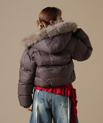 DankeSchon/ダンケシェーン/WOMEN NYLON FUR HOOD BLOUSON