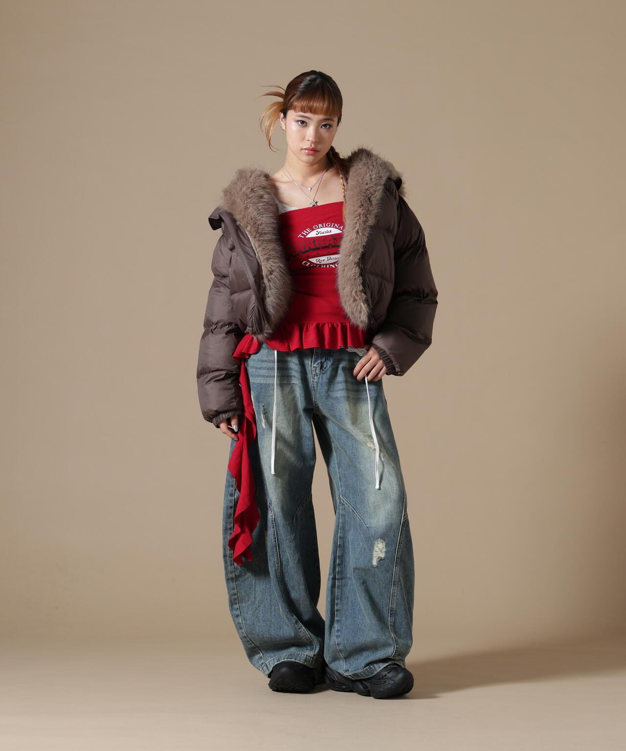 DankeSchon/ダンケシェーン/WOMEN NYLON FUR HOOD BLOUSON
