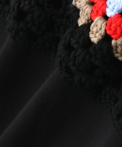 DISCOVERED CROCHET SLEEVE SWEAT(UNISEX) 聯名款 鉤針袖衛衣
