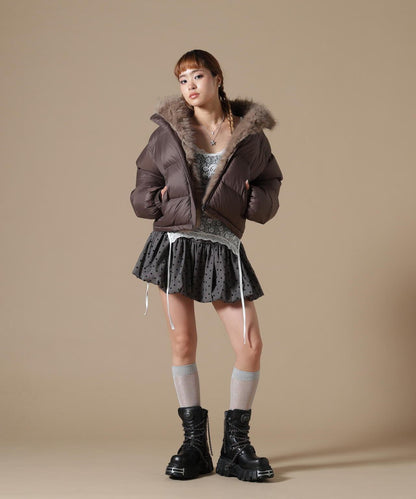 DankeSchon/ダンケシェーン/WOMEN NYLON FUR STAND BLOUSON