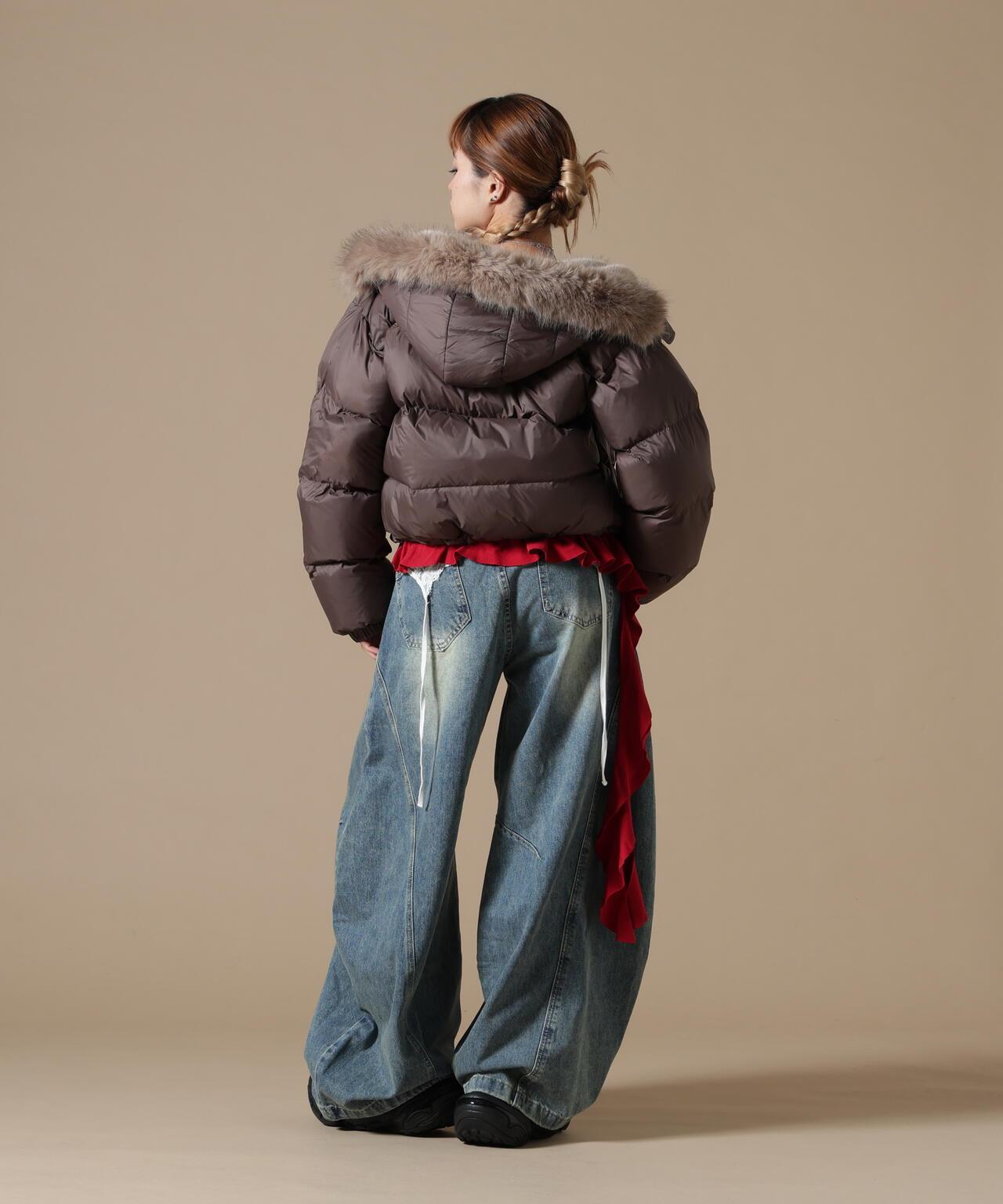 DankeSchon/ダンケシェーン/WOMEN NYLON FUR HOOD BLOUSON