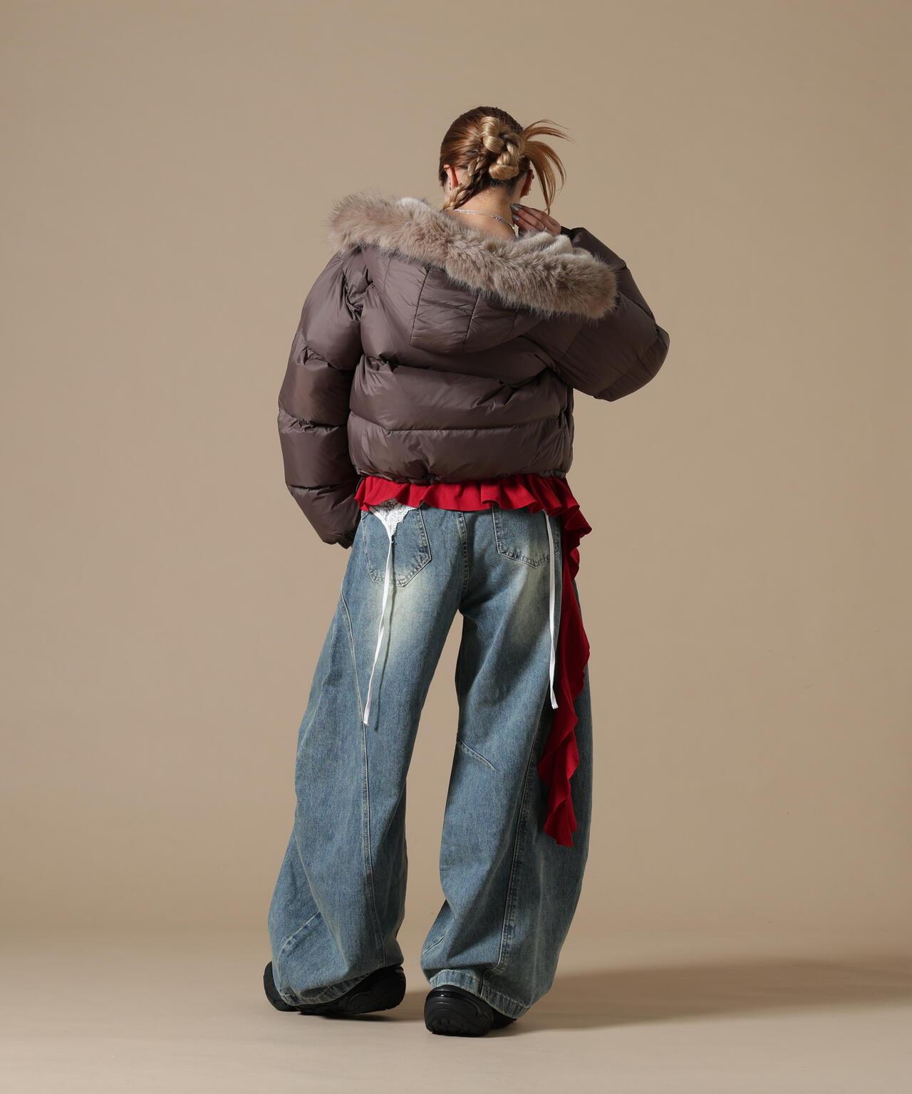 DankeSchon/ダンケシェーン/WOMEN NYLON FUR HOOD BLOUSON