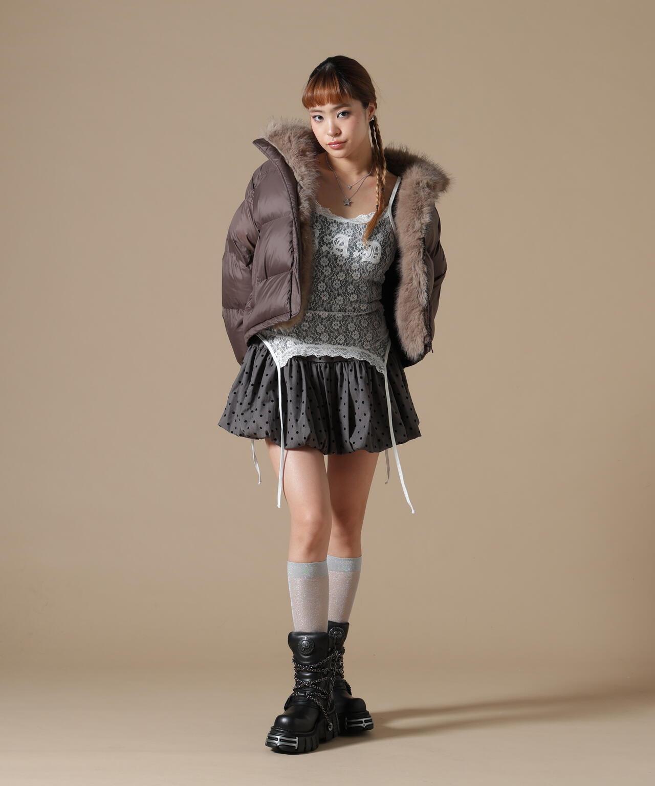 DankeSchon/ダンケシェーン/WOMEN NYLON FUR STAND BLOUSON