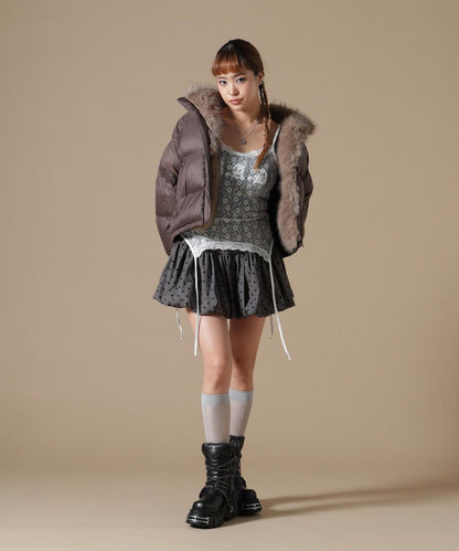 DankeSchon/ダンケシェーン/WOMEN NYLON FUR STAND BLOUSON