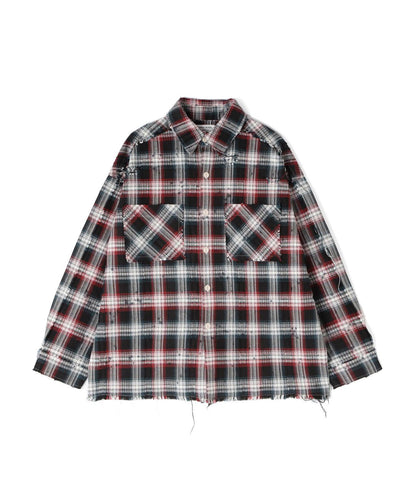 DankeSchon/ダンケシェーン/FLANNEL DAMAGE SHIRTS DOBBY