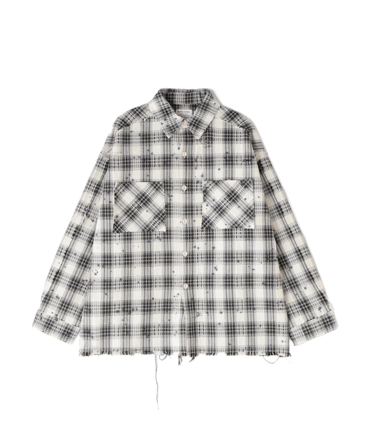 DankeSchon/ダンケシェーン/FLANNEL DAMAGE SHIRTS DOBBY