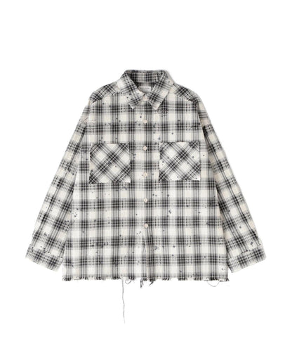DankeSchon/ダンケシェーン/FLANNEL DAMAGE SHIRTS DOBBY