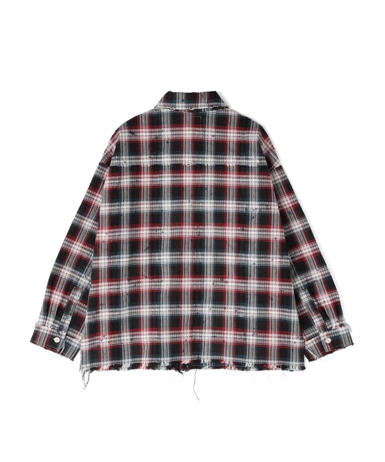 DankeSchon/ダンケシェーン/FLANNEL DAMAGE SHIRTS DOBBY