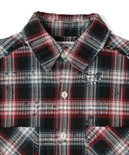 DankeSchon/ダンケシェーン/FLANNEL DAMAGE SHIRTS DOBBY