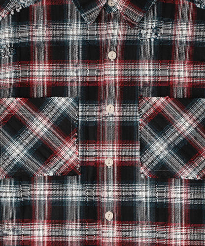 DankeSchon/ダンケシェーン/FLANNEL DAMAGE SHIRTS DOBBY