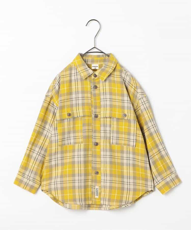 法蘭絨格紋寬鬆襯衫 鏈接