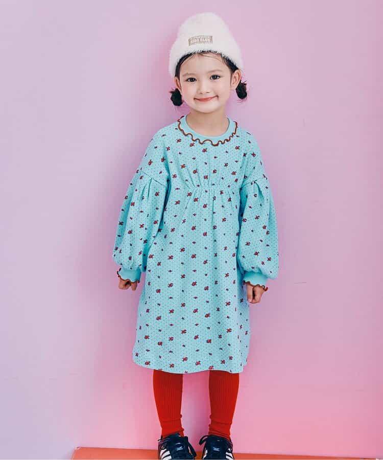 全8色 印花長袖連衣裙