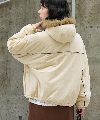 聯名 Fur Hoodie Nylon Jacket