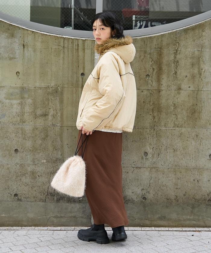 聯名 Fur Hoodie Nylon Jacket