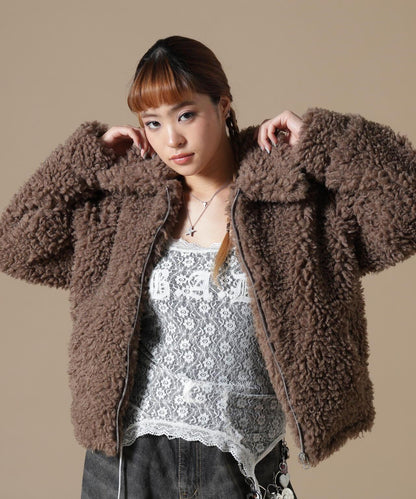 DankeSchon/ダンケシェーン/WOMEN BOA COLLAR BLOUSON