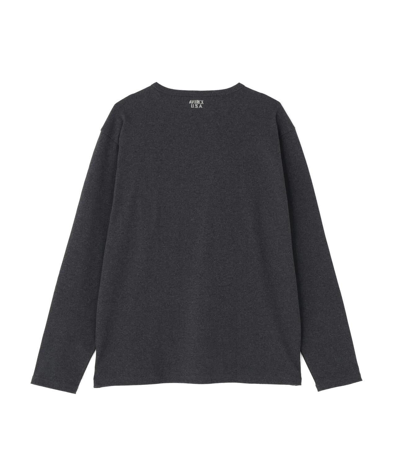 DAILY/デイリー BIG SIZE RIB L/S CREW NECK T-SHIRT