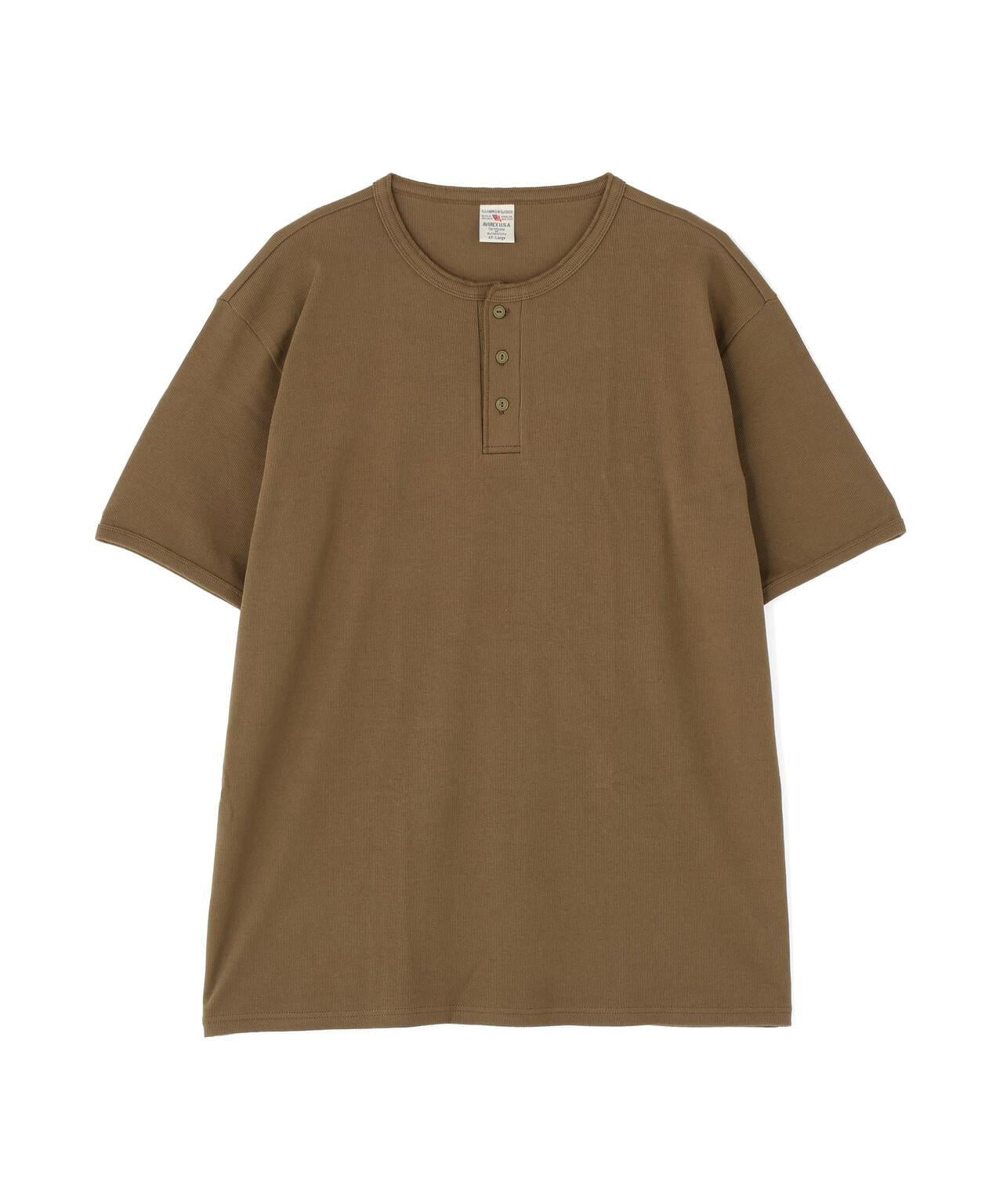 DAILY/デイリー BIG SIZE RIB S/S HENLEY NECK T-SHIRT