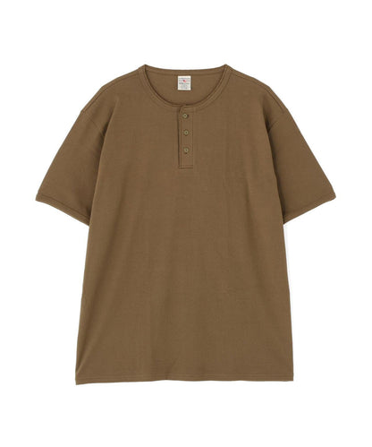 DAILY/デイリー BIG SIZE RIB S/S HENLEY NECK T-SHIRT