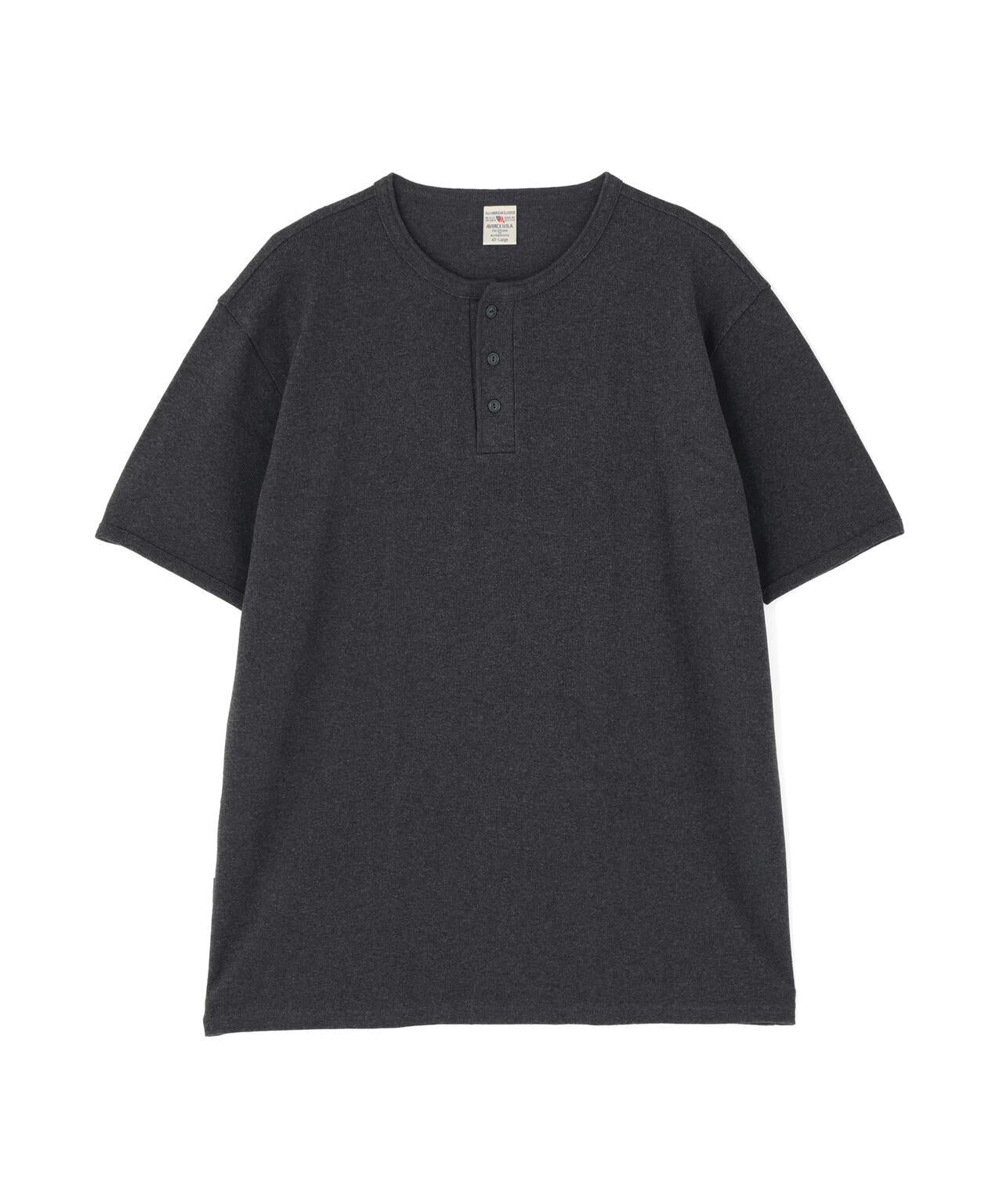 DAILY/デイリー BIG SIZE RIB S/S HENLEY NECK T-SHIRT