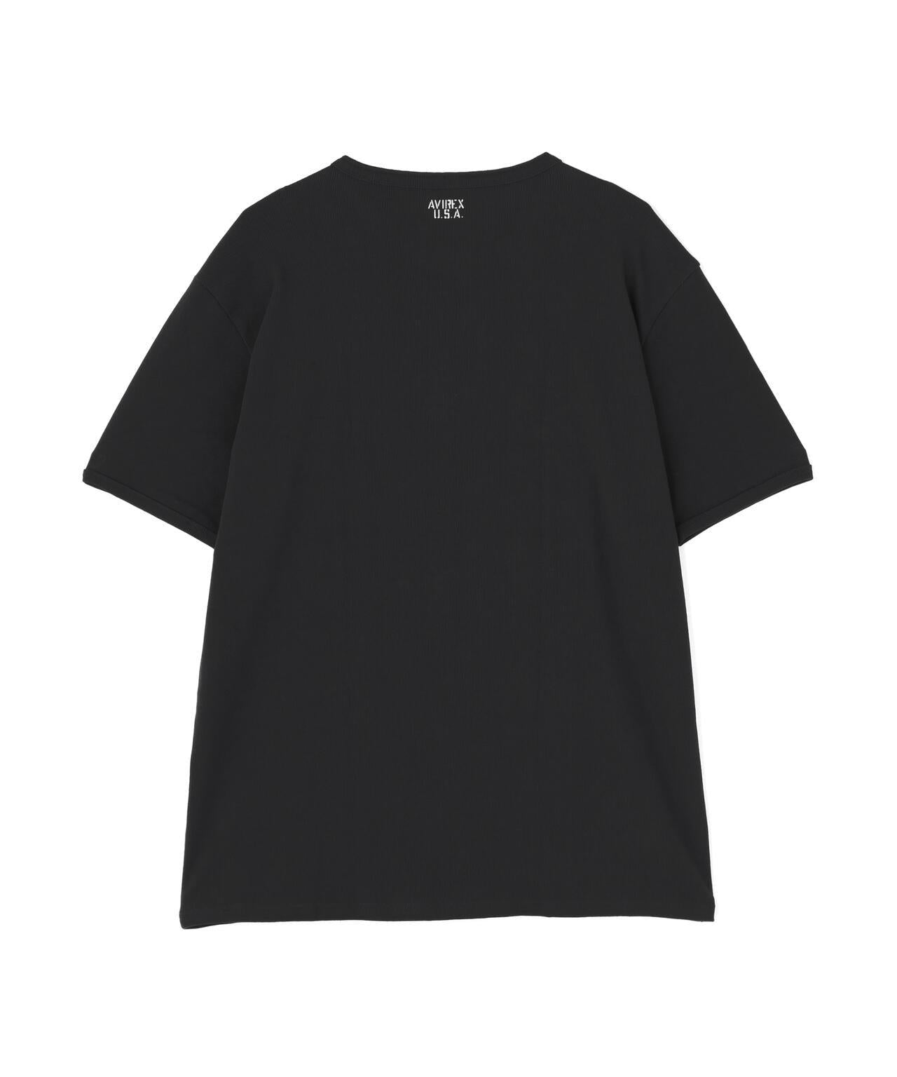 DAILY/デイリー BIG SIZE RIB S/S HENLEY NECK T-SHIRT
