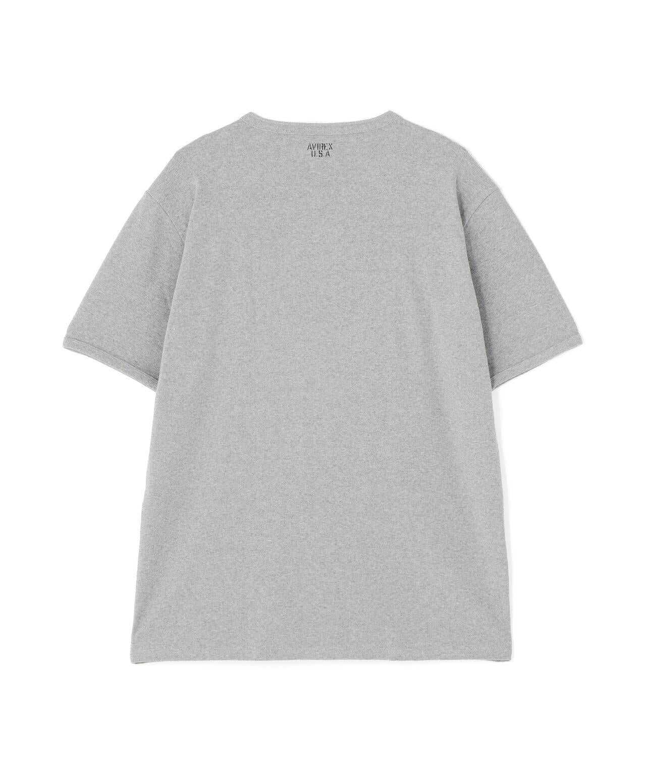 DAILY/デイリー BIG SIZE RIB S/S HENLEY NECK T-SHIRT