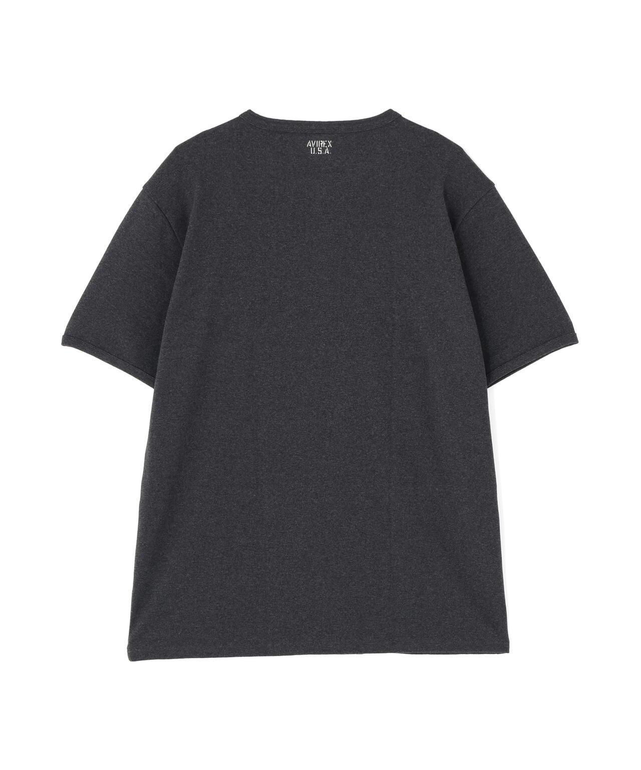 DAILY/デイリー BIG SIZE RIB S/S HENLEY NECK T-SHIRT