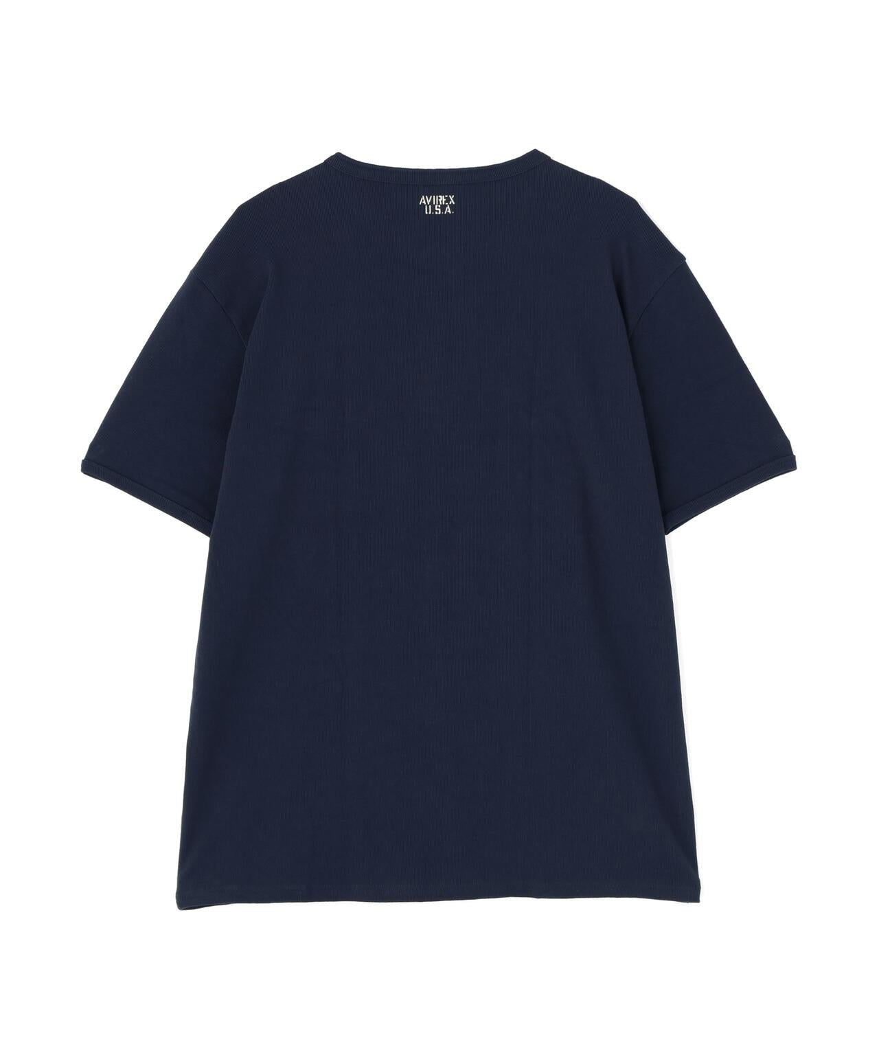 DAILY/デイリー BIG SIZE RIB S/S HENLEY NECK T-SHIRT