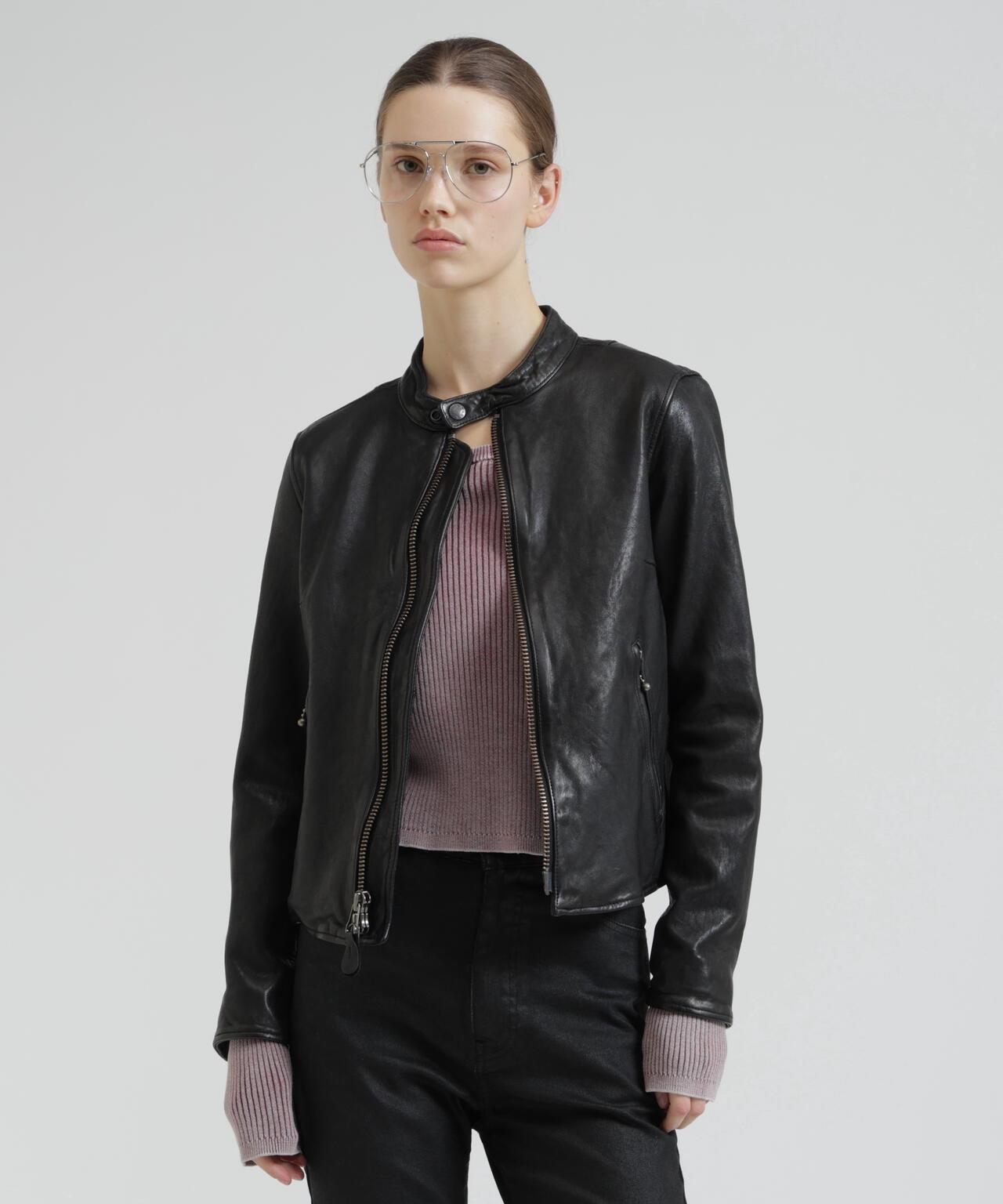 WOMAN SINGLE RIDERS LEATHER JACKET