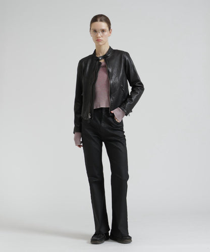 WOMAN SINGLE RIDERS LEATHER JACKET