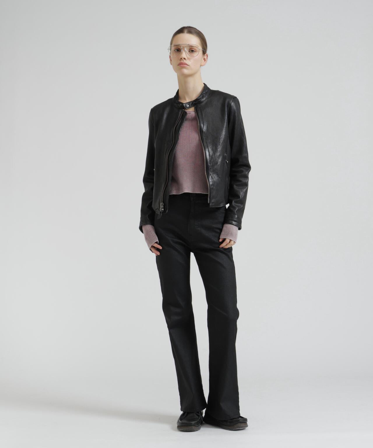 WOMAN SINGLE RIDERS LEATHER JACKET
