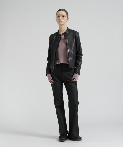 WOMAN SINGLE RIDERS LEATHER JACKET