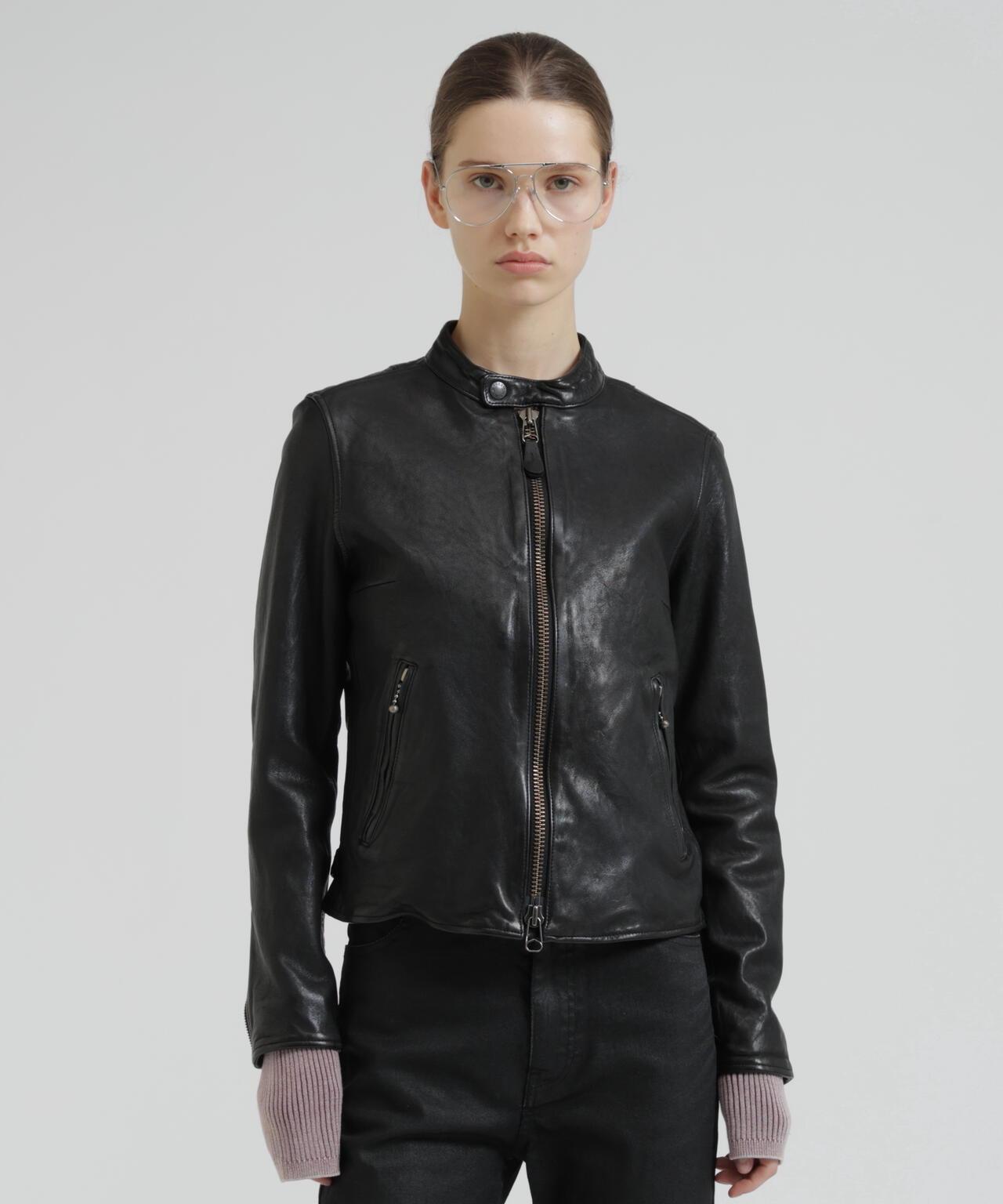 WOMAN SINGLE RIDERS LEATHER JACKET