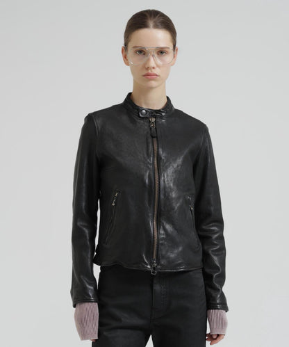 WOMAN SINGLE RIDERS LEATHER JACKET