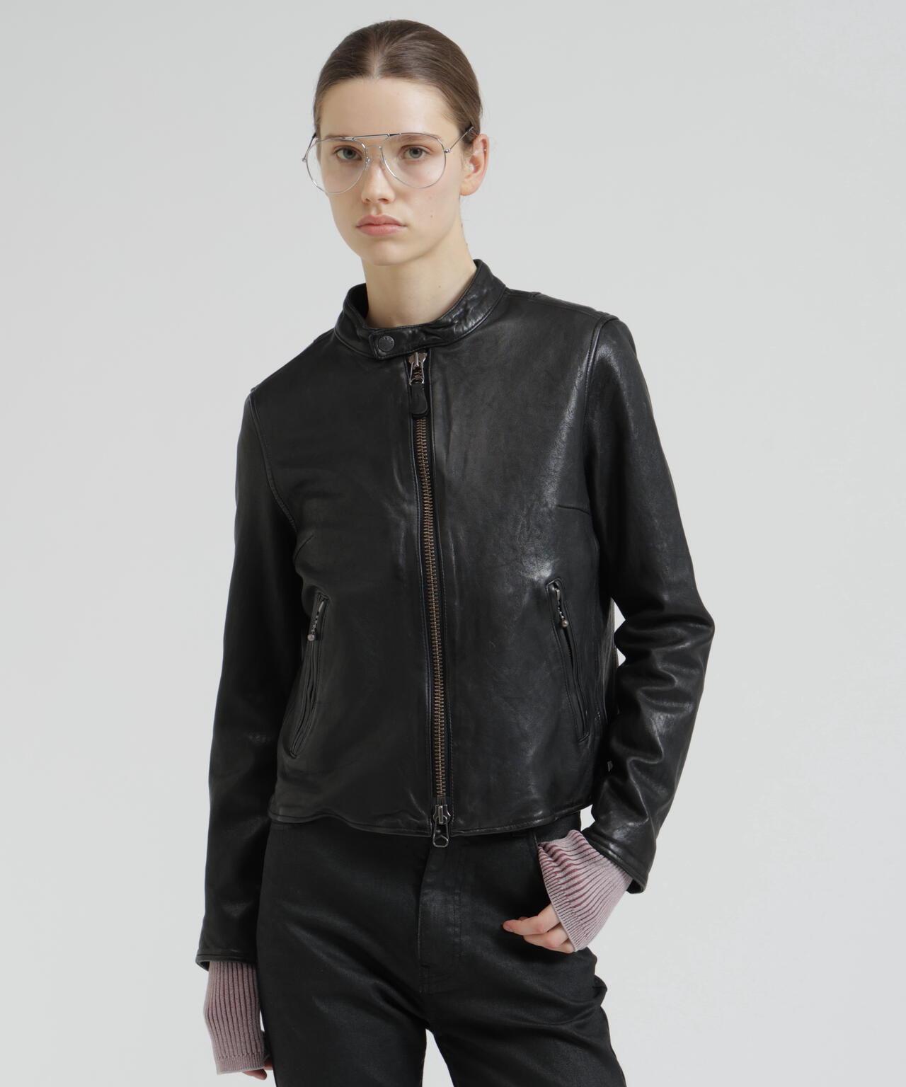 WOMAN SINGLE RIDERS LEATHER JACKET