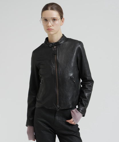 WOMAN SINGLE RIDERS LEATHER JACKET