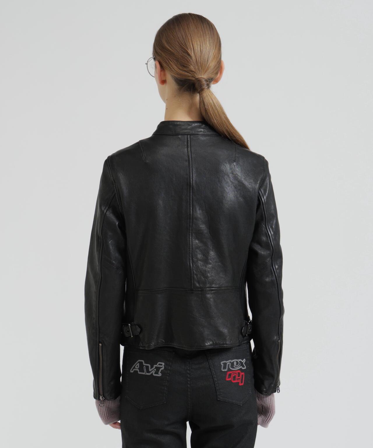 WOMAN SINGLE RIDERS LEATHER JACKET