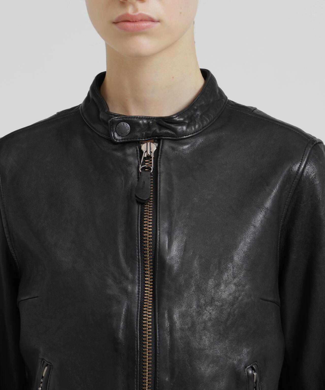 WOMAN SINGLE RIDERS LEATHER JACKET