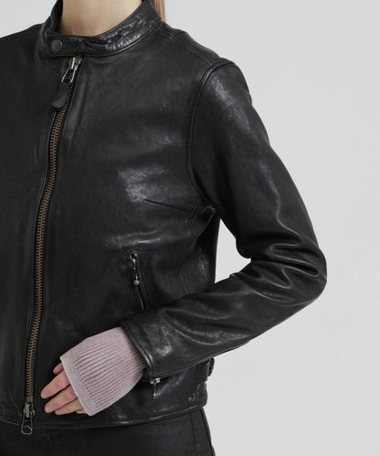 WOMAN SINGLE RIDERS LEATHER JACKET