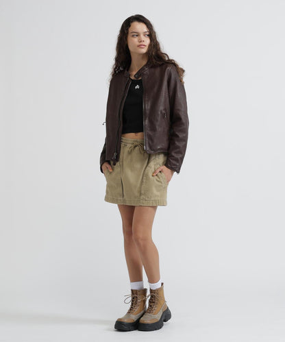 WOMAN SINGLE RIDERS LEATHER JACKET