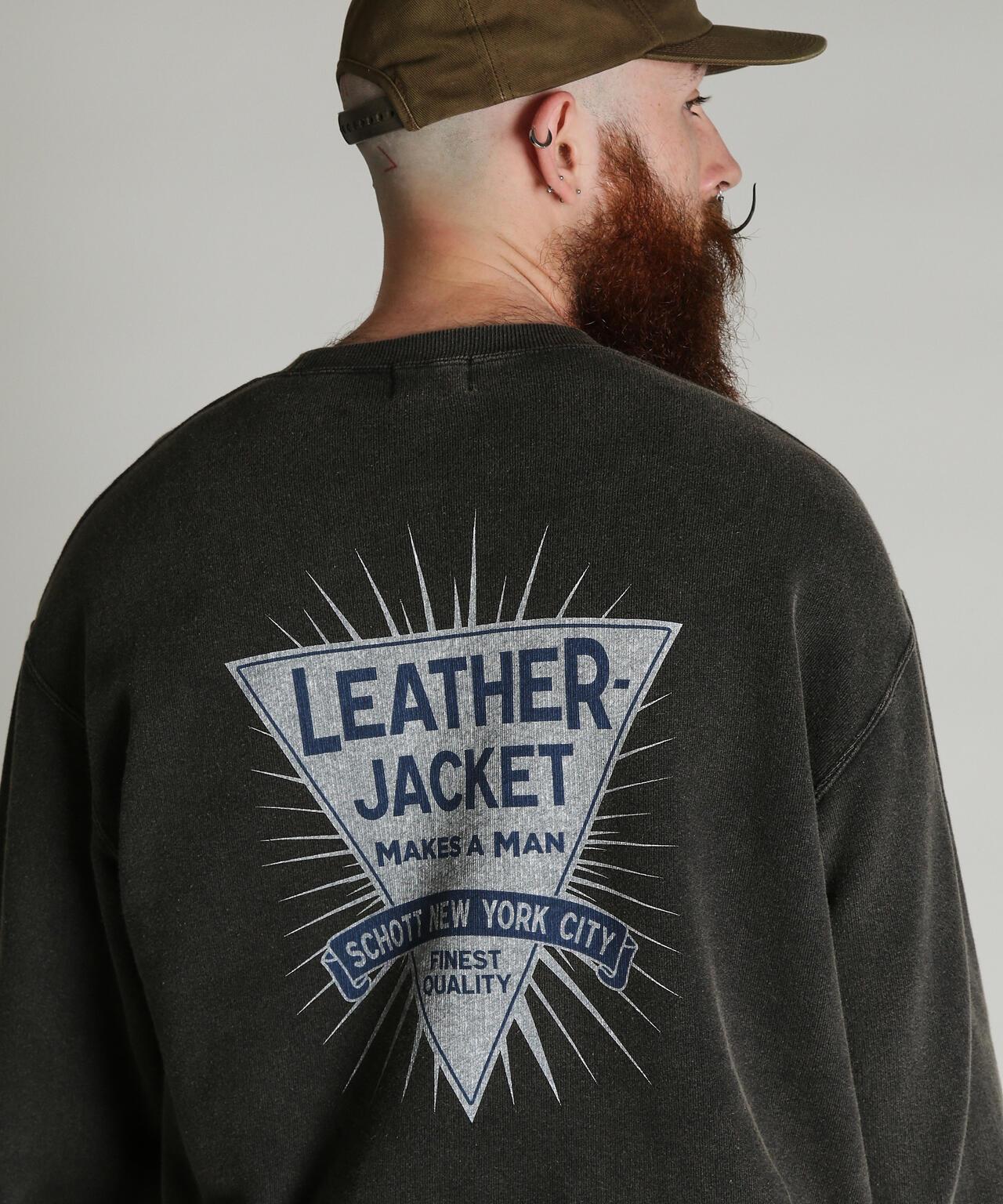 CREW SWEAT LEATHER JACKET MAKES A MAN 運動衫 皮革夾克