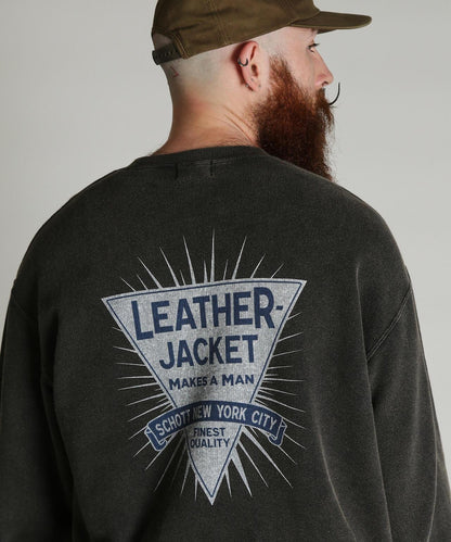 CREW SWEAT LEATHER JACKET MAKES A MAN 運動衫 皮革夾克