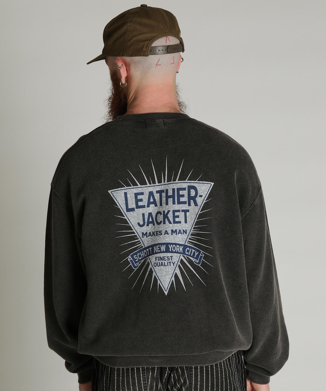 CREW SWEAT LEATHER JACKET MAKES A MAN 運動衫 皮革夾克