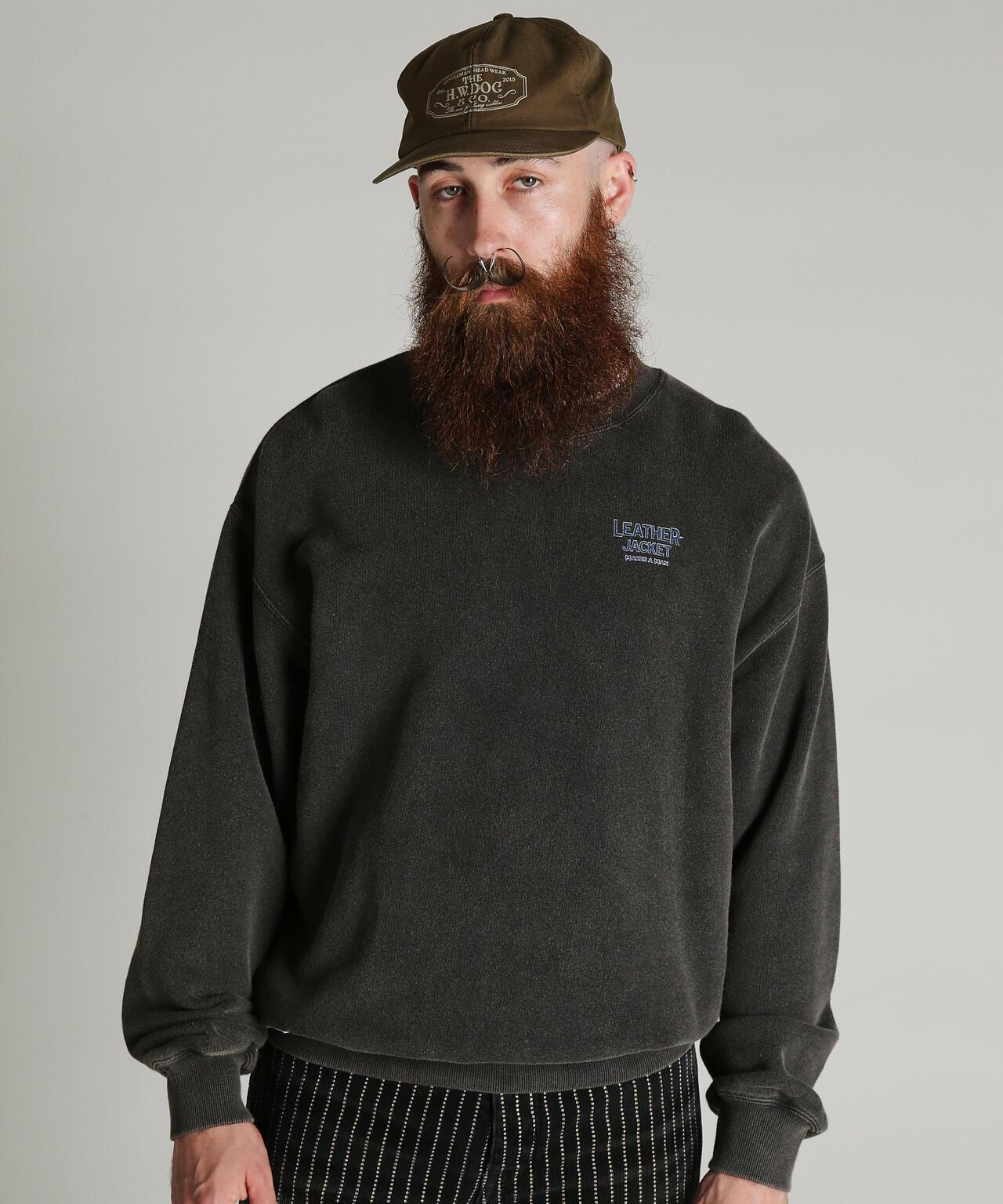 CREW SWEAT LEATHER JACKET MAKES A MAN 運動衫 皮革夾克