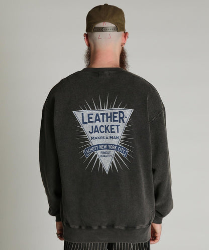 CREW SWEAT LEATHER JACKET MAKES A MAN 運動衫 皮革夾克