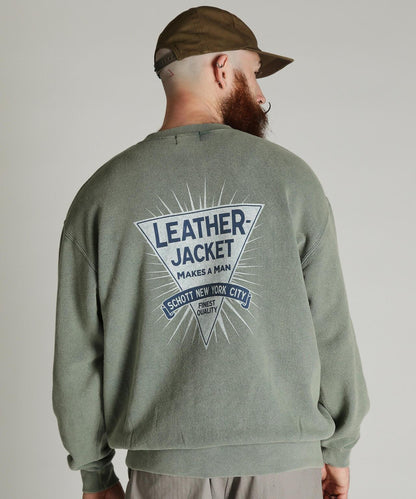 CREW SWEAT LEATHER JACKET MAKES A MAN 運動衫 皮革夾克