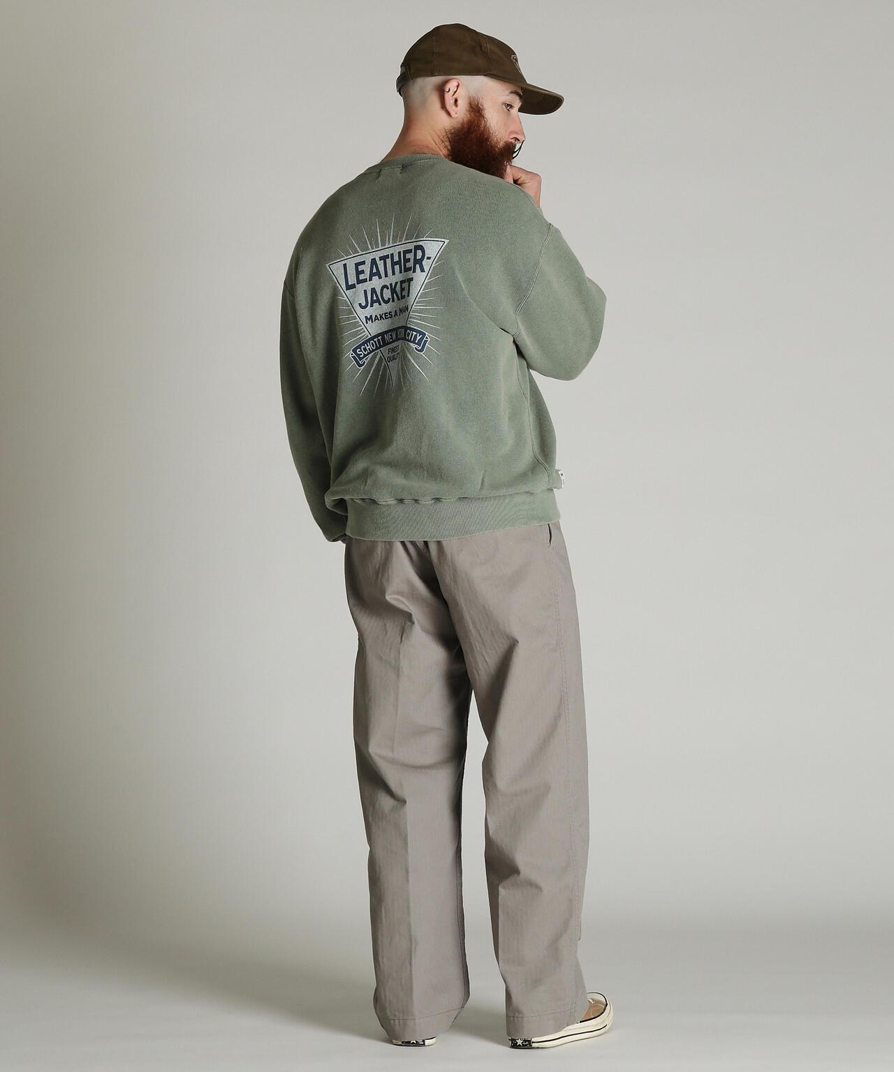 CREW SWEAT LEATHER JACKET MAKES A MAN 運動衫 皮革夾克